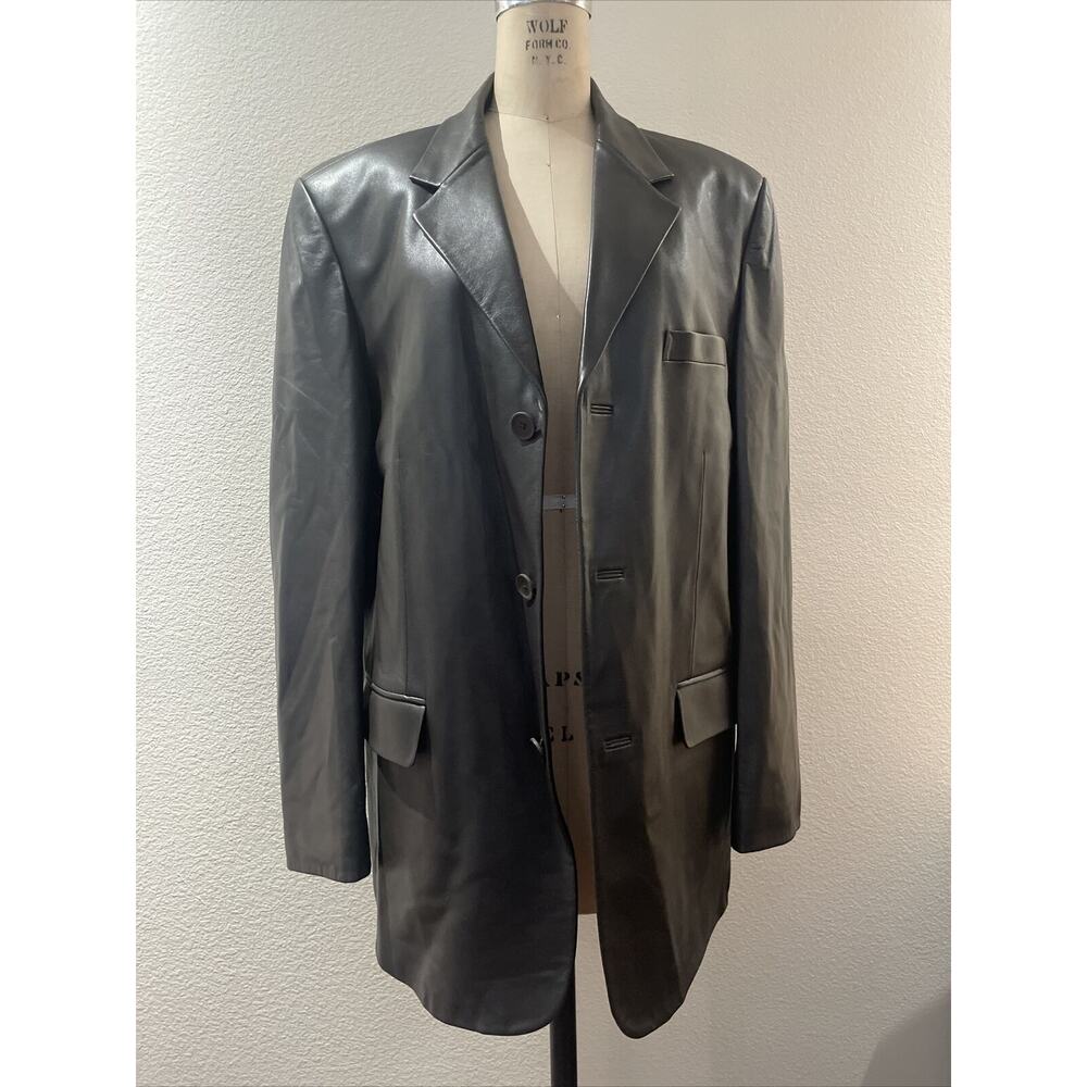 rosleen, genuine brown leather jacket, Shoulder Pads, size M